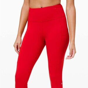 NWT lululemon Fast and Free Brushed High-Rise Tight 28 DARK RED 4 RARE old versi